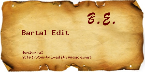 Bartal Edit névjegykártya